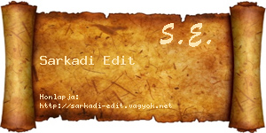 Sarkadi Edit névjegykártya